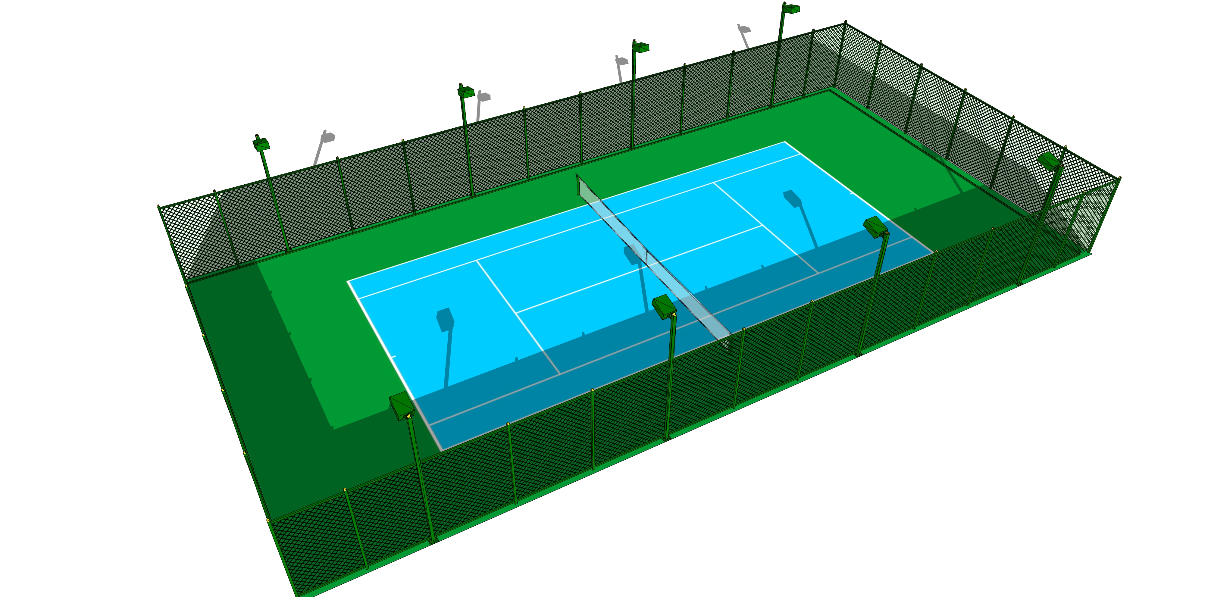网球场（双打）SU模型ID:0101120004 - 由甫网-由甫网