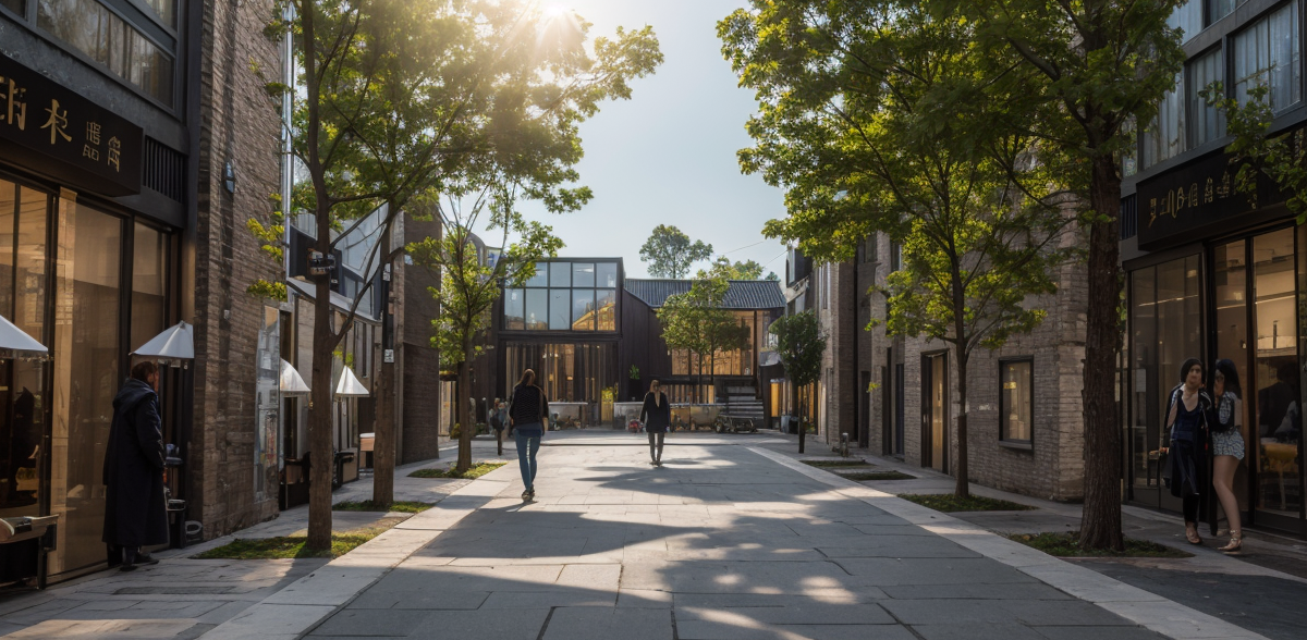 民族商业街（复古怀旧历史文化）旧街道建筑改造方案模型-由甫网