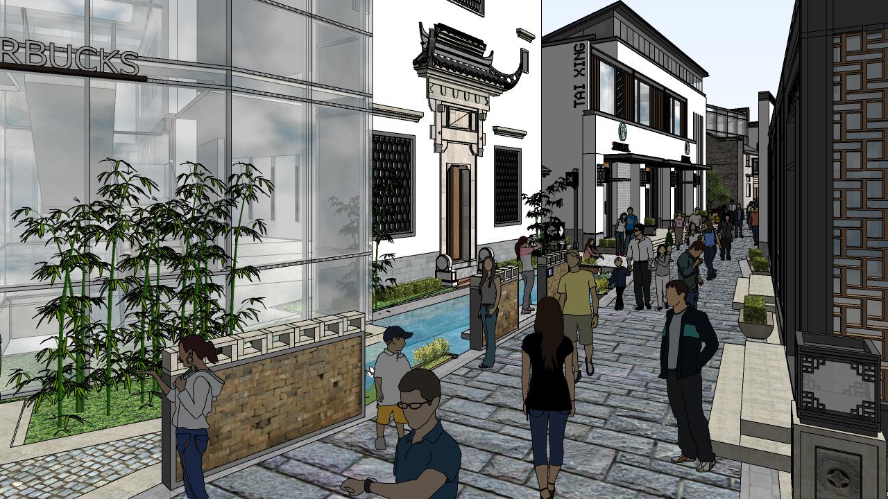 图片[7]-民族古商业街（徽派仿古）旧街道建筑改造方案模型 - 由甫网-由甫网
