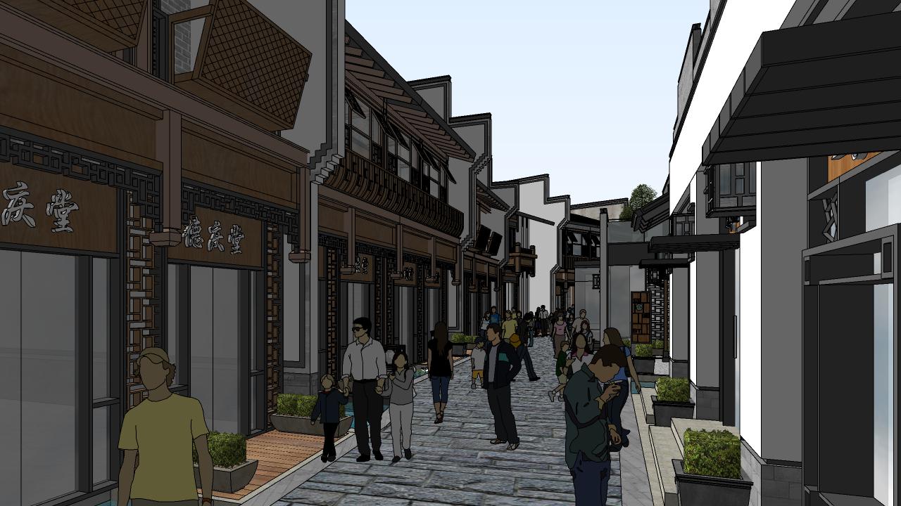 图片[11]-民族古商业街（徽派仿古）旧街道建筑改造方案模型 - 由甫网-由甫网
