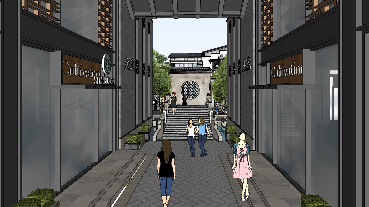 图片[54]-民族古商业街（徽派仿古）旧街道建筑改造方案模型 - 由甫网-由甫网