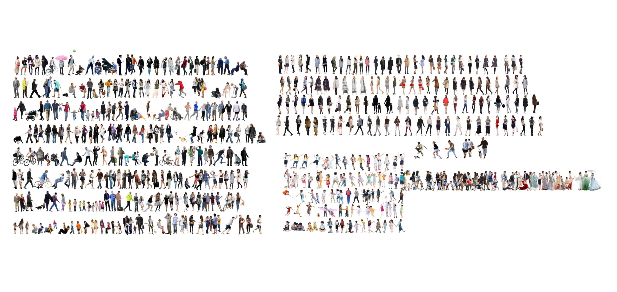 虚拟人物_多人_男人女人_亚洲人_人物_场景人物草图大师SU模型-由甫网