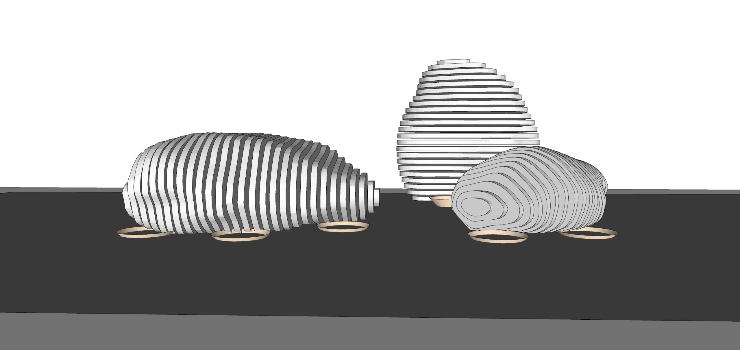 现代石头_石头雕塑草图大师SU模型-由甫网