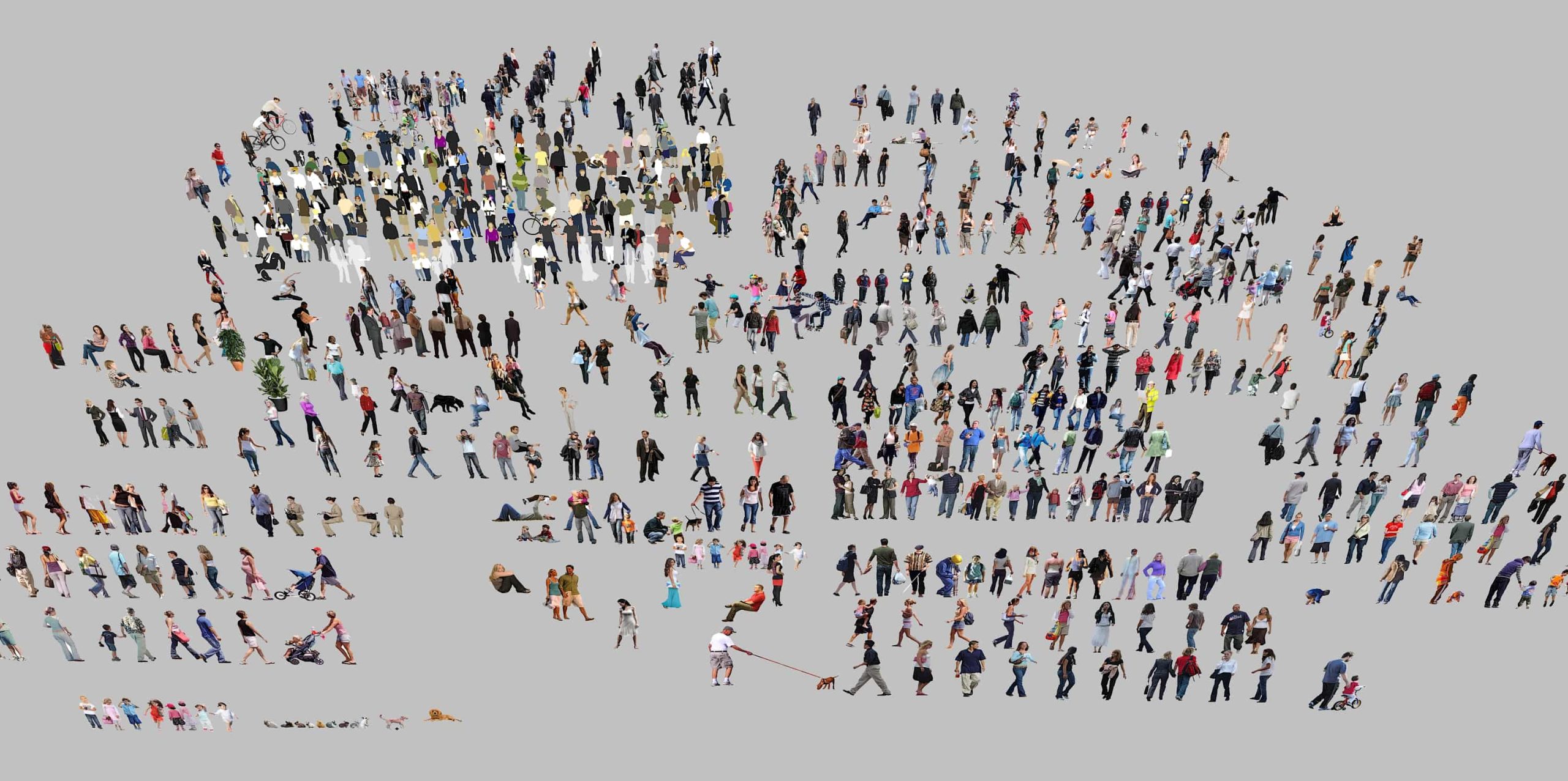 2D多人 年轻人 人群_草图大师SU模型-由甫网