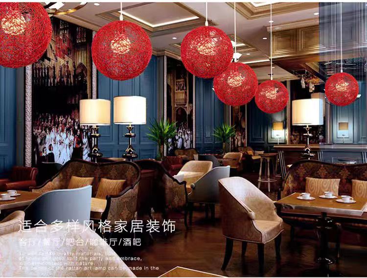 图片[4]-麻球吊灯藤艺圆球编织灯具现代简约服装店个性创意网红鸟巢餐厅灯 - 由甫网-由甫网