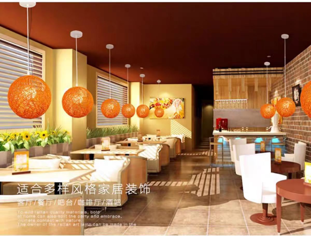 图片[5]-麻球吊灯藤艺圆球编织灯具现代简约服装店个性创意网红鸟巢餐厅灯 - 由甫网-由甫网