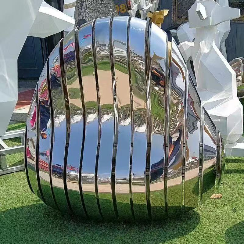 图片[7]-不锈钢鹅卵石水滴雕塑几何块面太湖石头切片户外金属水景摆件立体 - 由甫网-由甫网