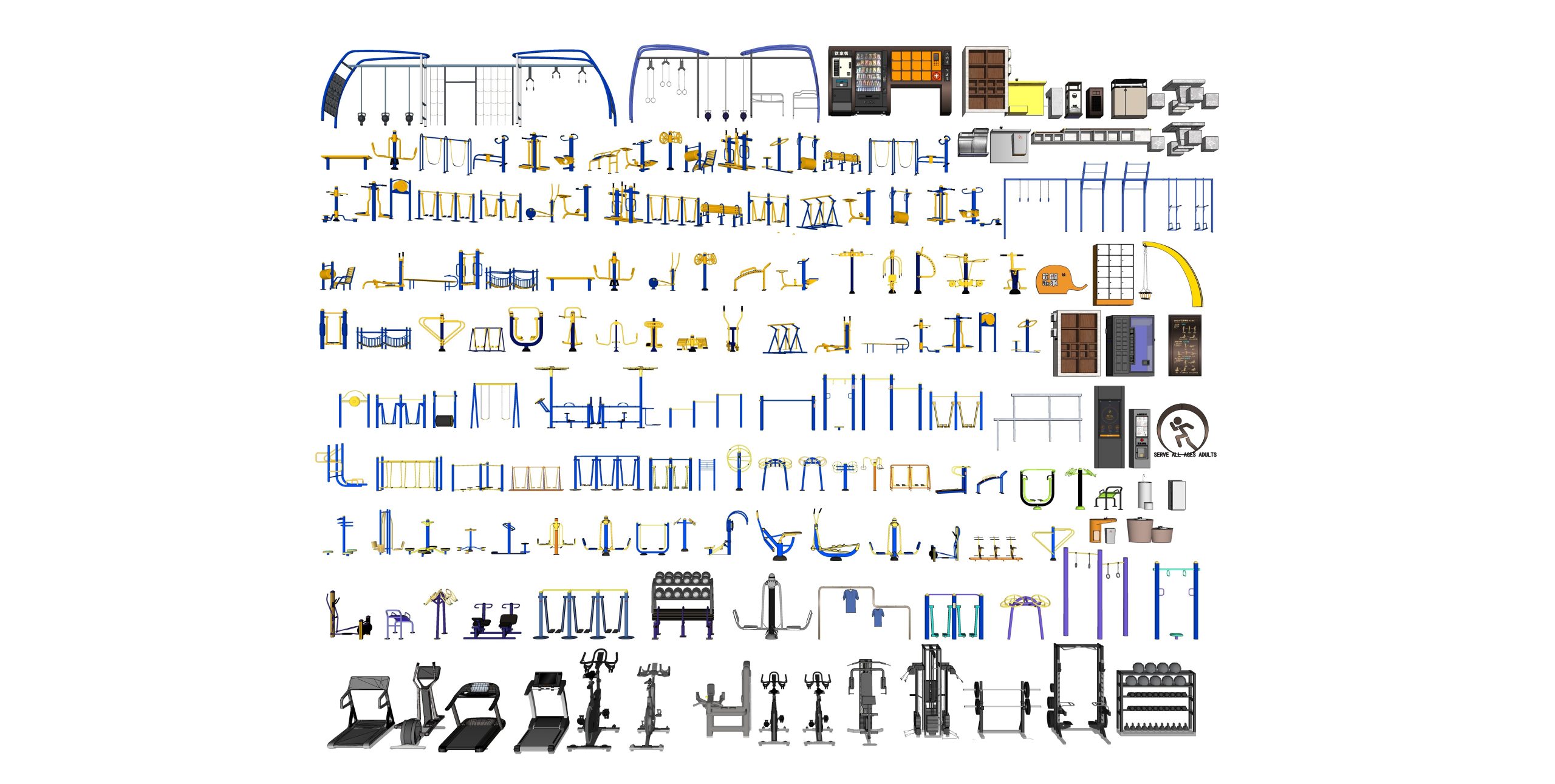 现代健身器材 户外运动器械 体育锻炼器材 康体健身器-由甫网
