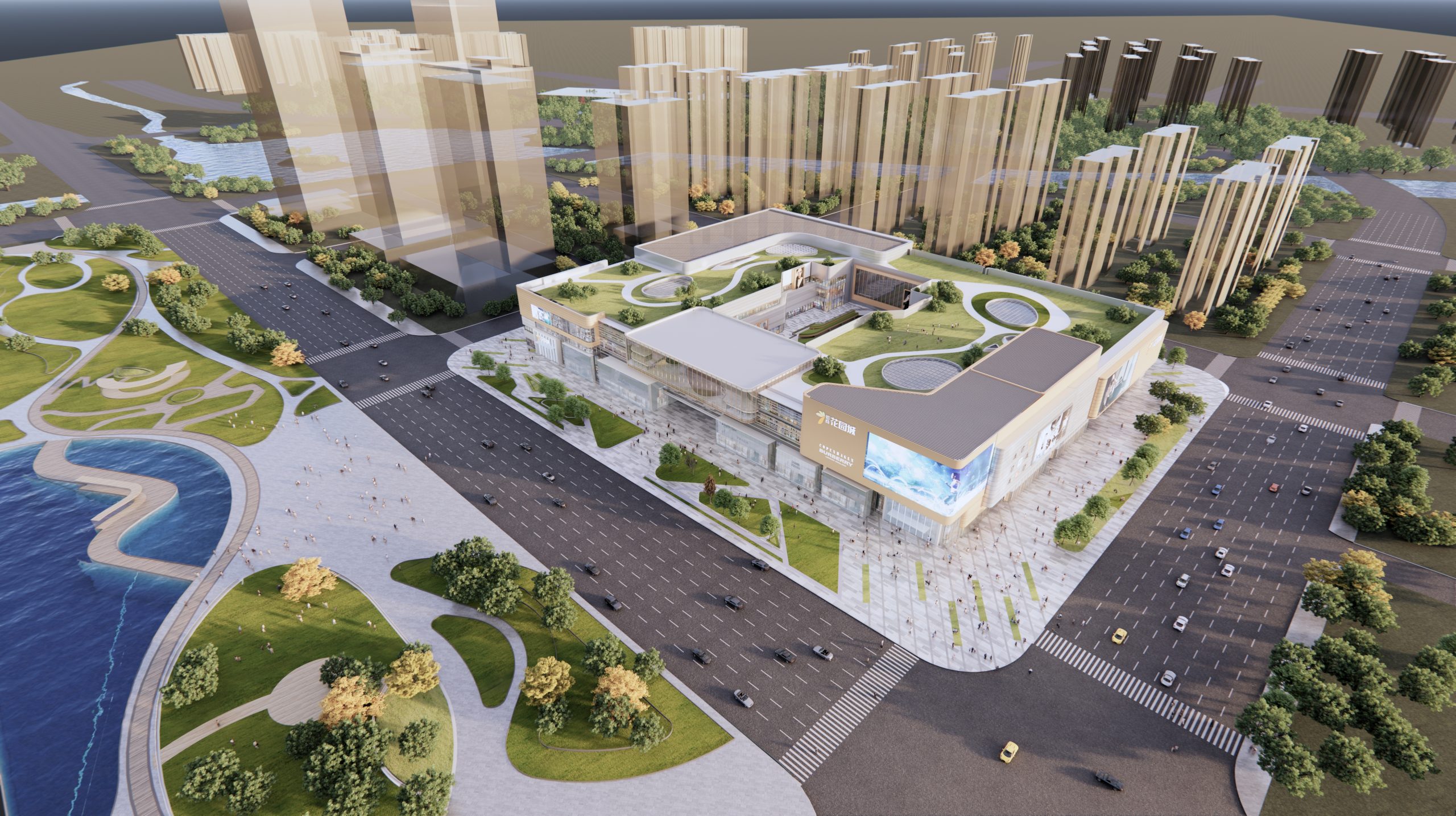 现代招商花园城建筑景观SU模型-由甫网