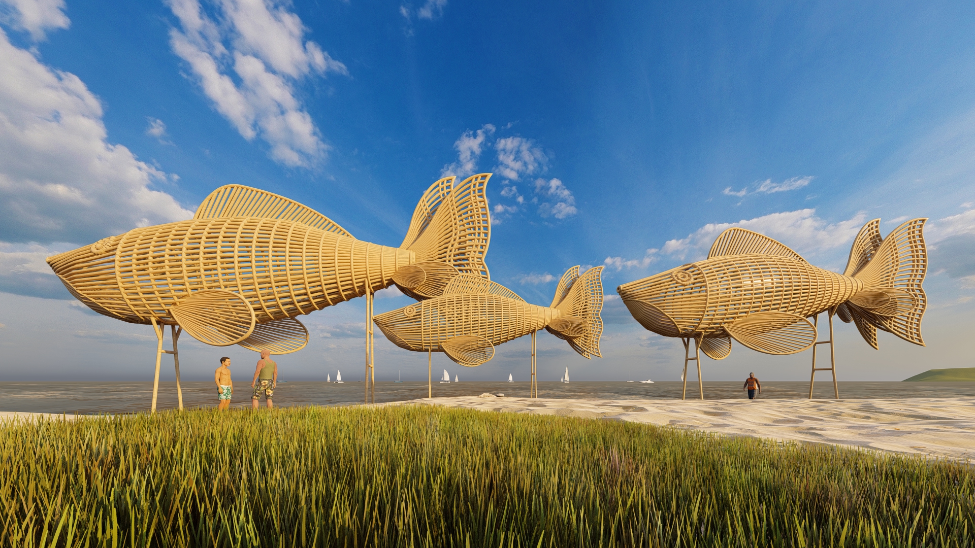 图片[2]-现代原木鱼小品 景观小品 竹木编 - 由甫网-由甫网