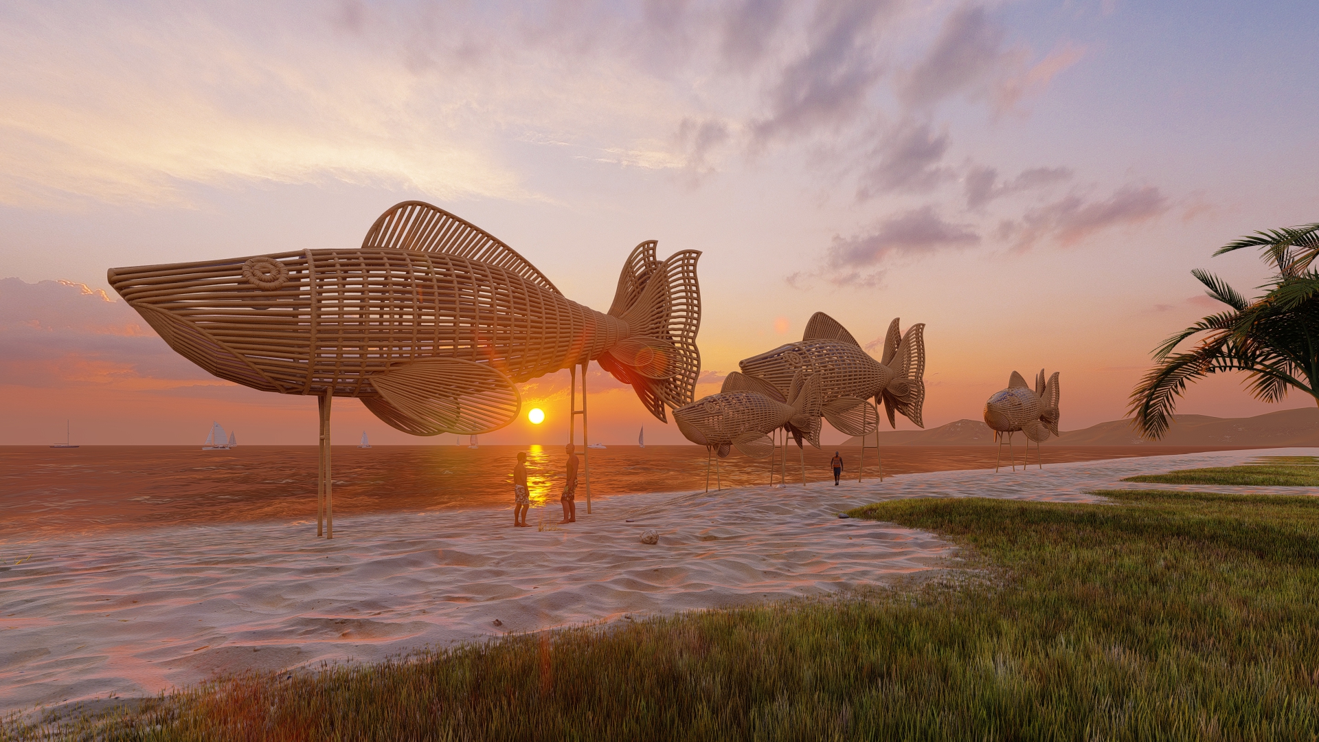 图片[3]-现代原木鱼小品 景观小品 竹木编 - 由甫网-由甫网