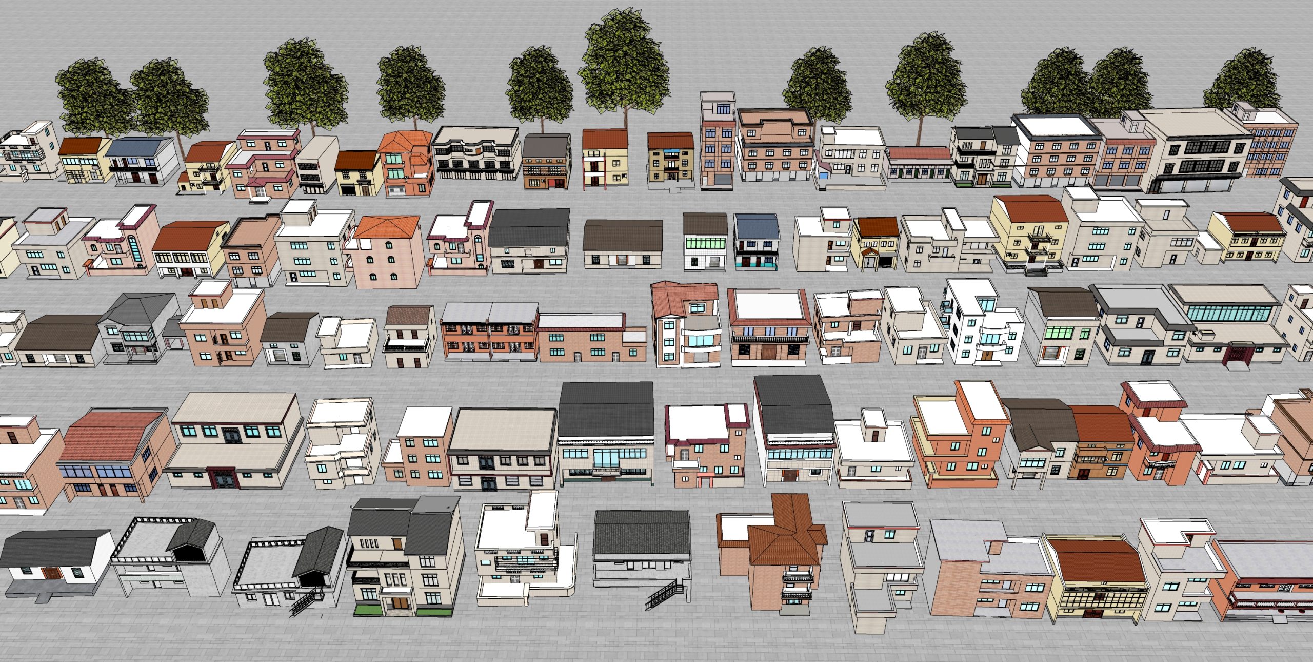 现代乡村民房_农村住宅_乡村配楼_自建房_农村建筑_乡村别墅_美丽乡村_民房SU模型-由甫网