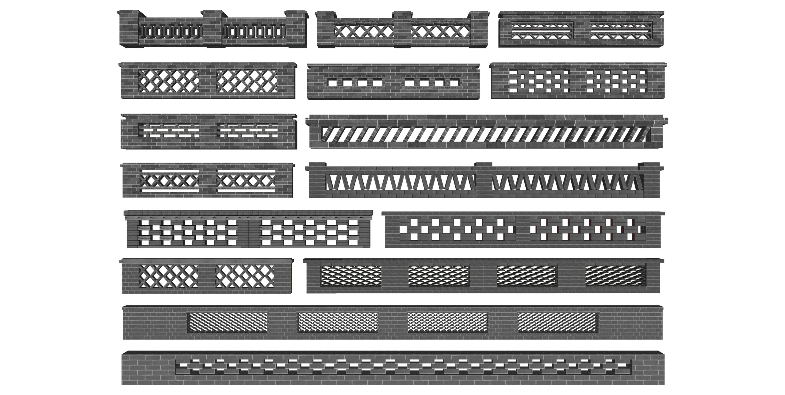新中式花池 乡村矮墙 青砖墙景墙 镂空花墙 乡村景墙 乡村院墙围墙 乡村民俗墙 乡村文化景墙-由甫网