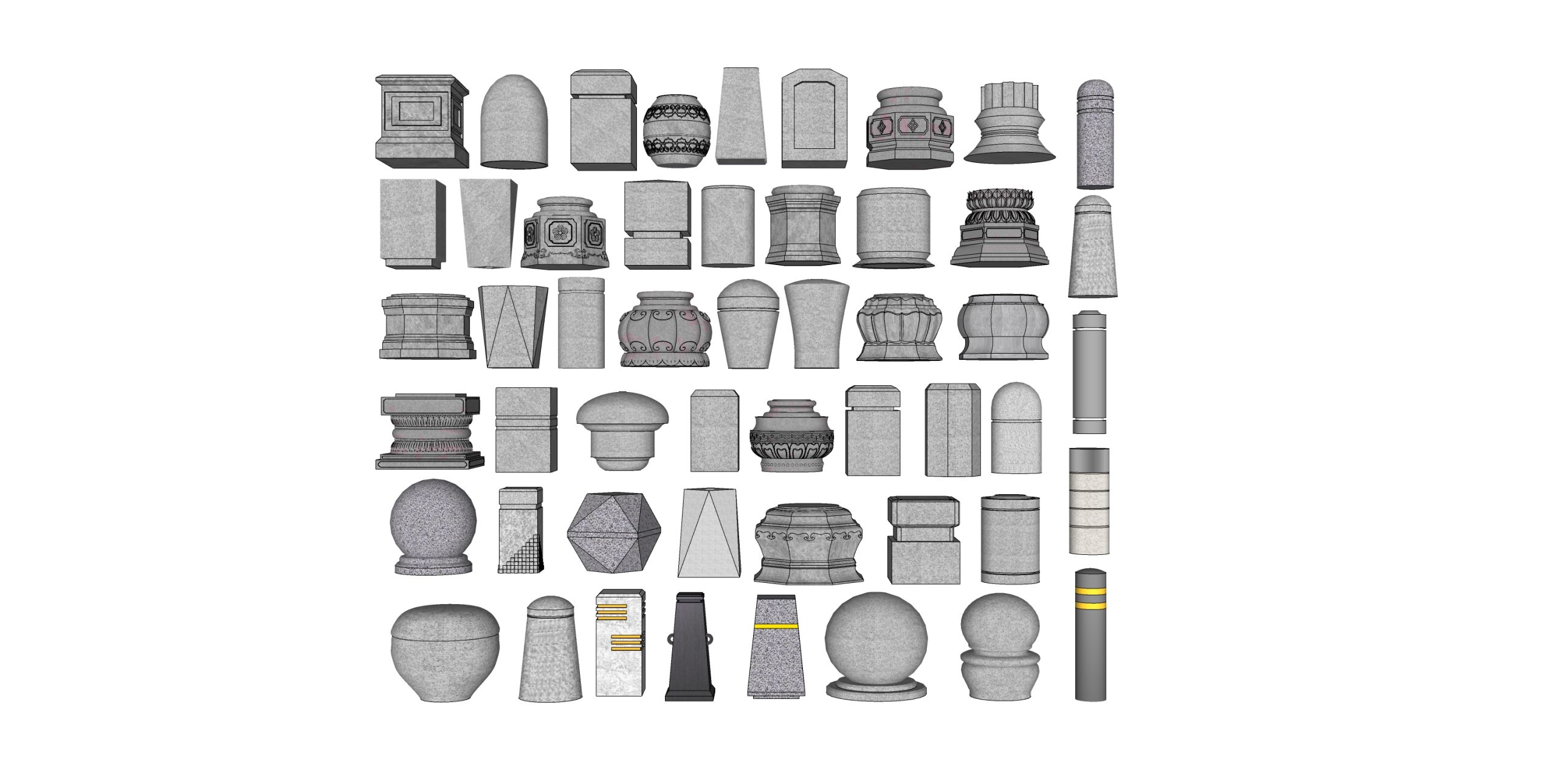 现代车挡石_石墩子_挡车石_车止石_路障石柱_分隔石-由甫网