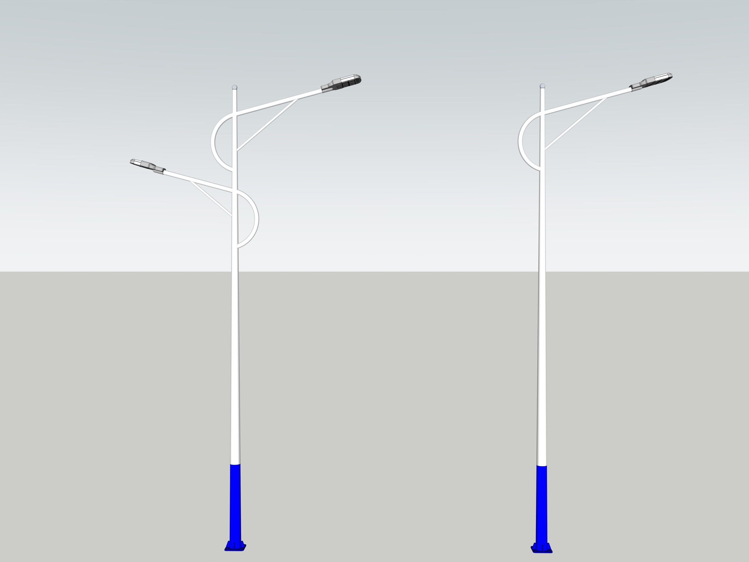 现代简约路灯_路灯_市电路灯_海螺臂路灯_高低臂路灯-由甫网