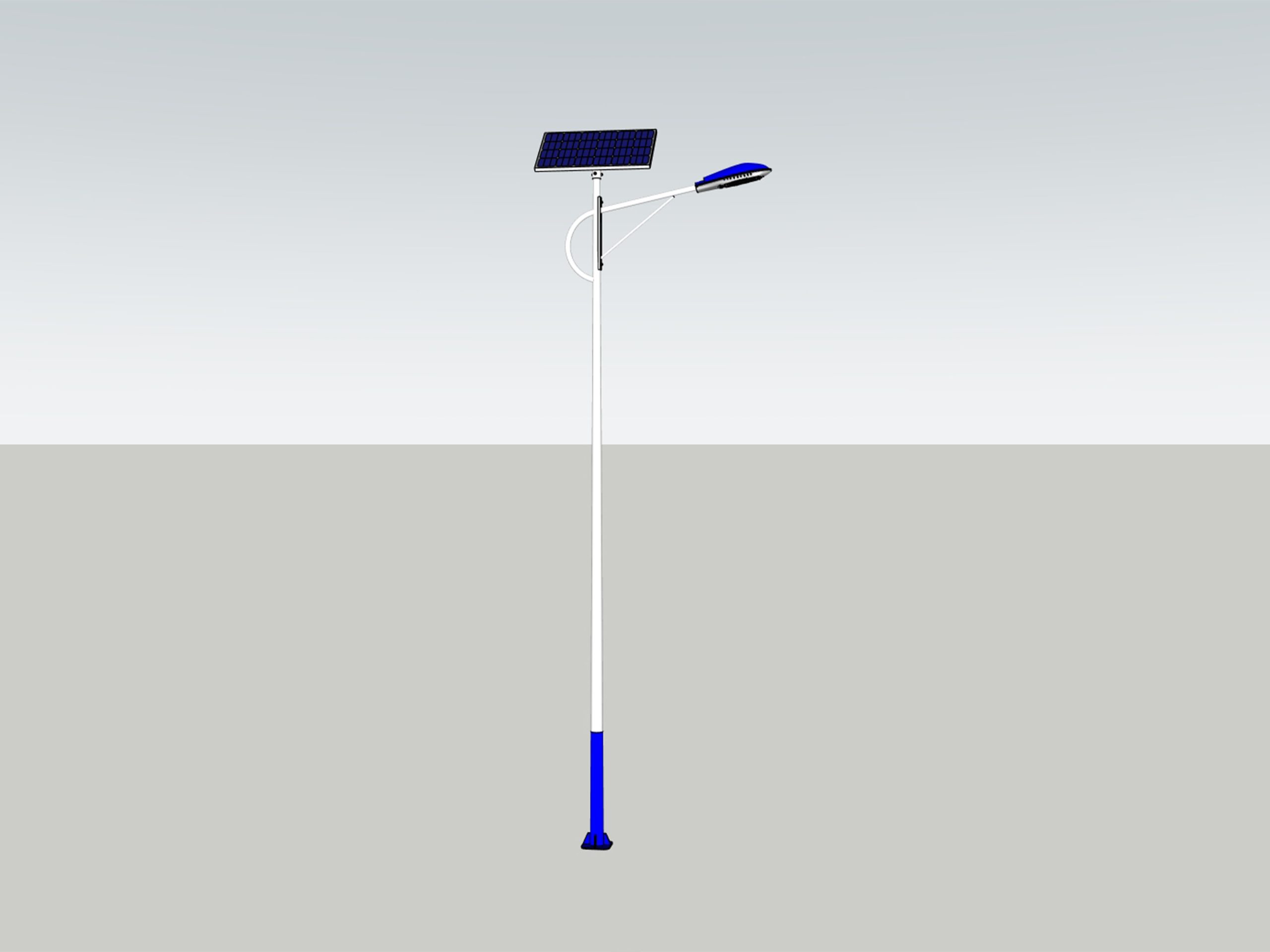 现代简约路灯 太阳能路灯 路灯 海螺臂路灯 户外路灯SU模型-由甫网