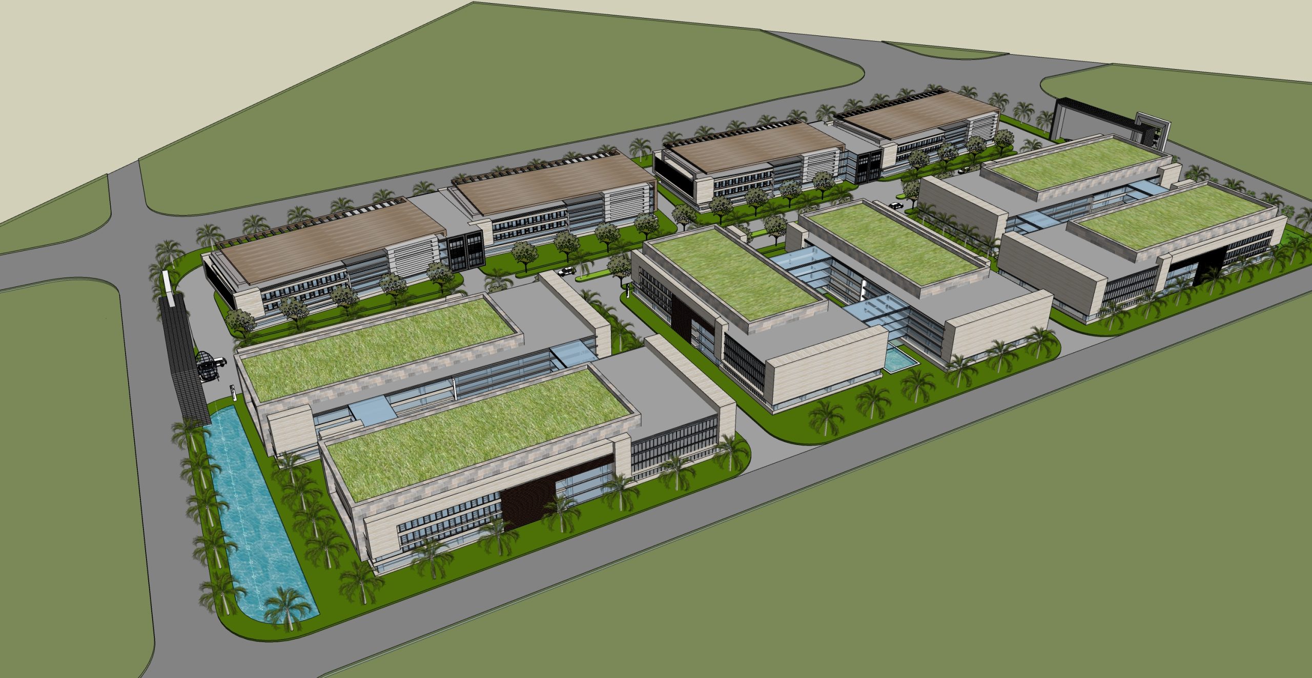 【制造产业园】 汽车产业园su模型-由甫网