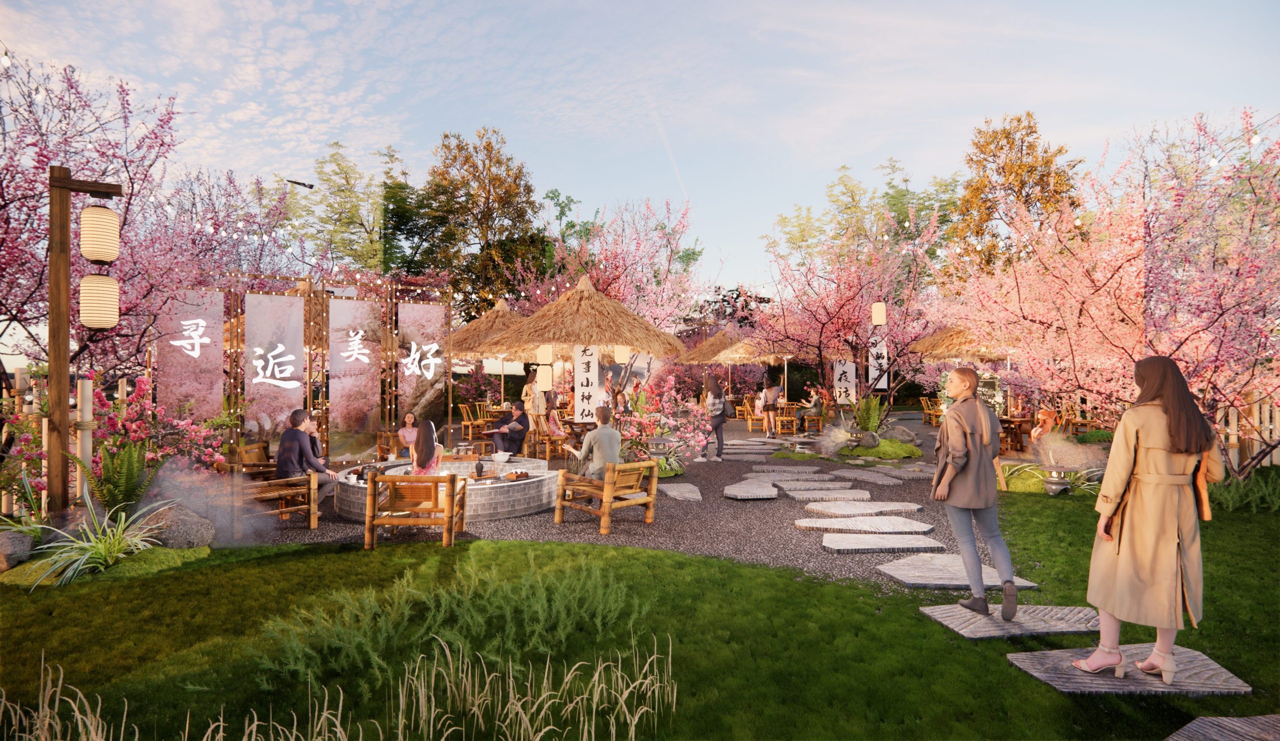 现代户外露营营地 围炉煮茶 外摆_SU模型-由甫网