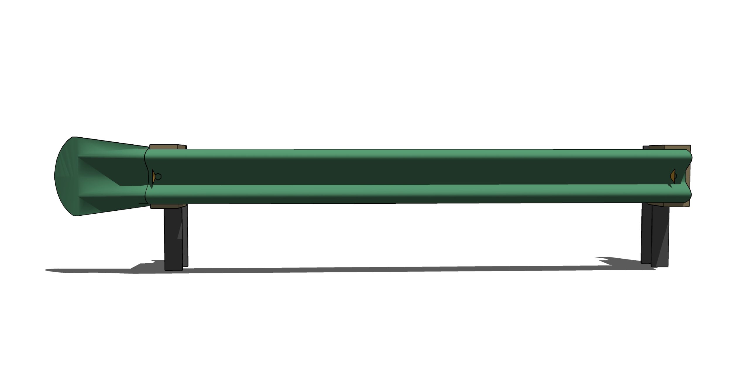 现代栏杆_高速隔离桩_护栏SU模型-由甫网