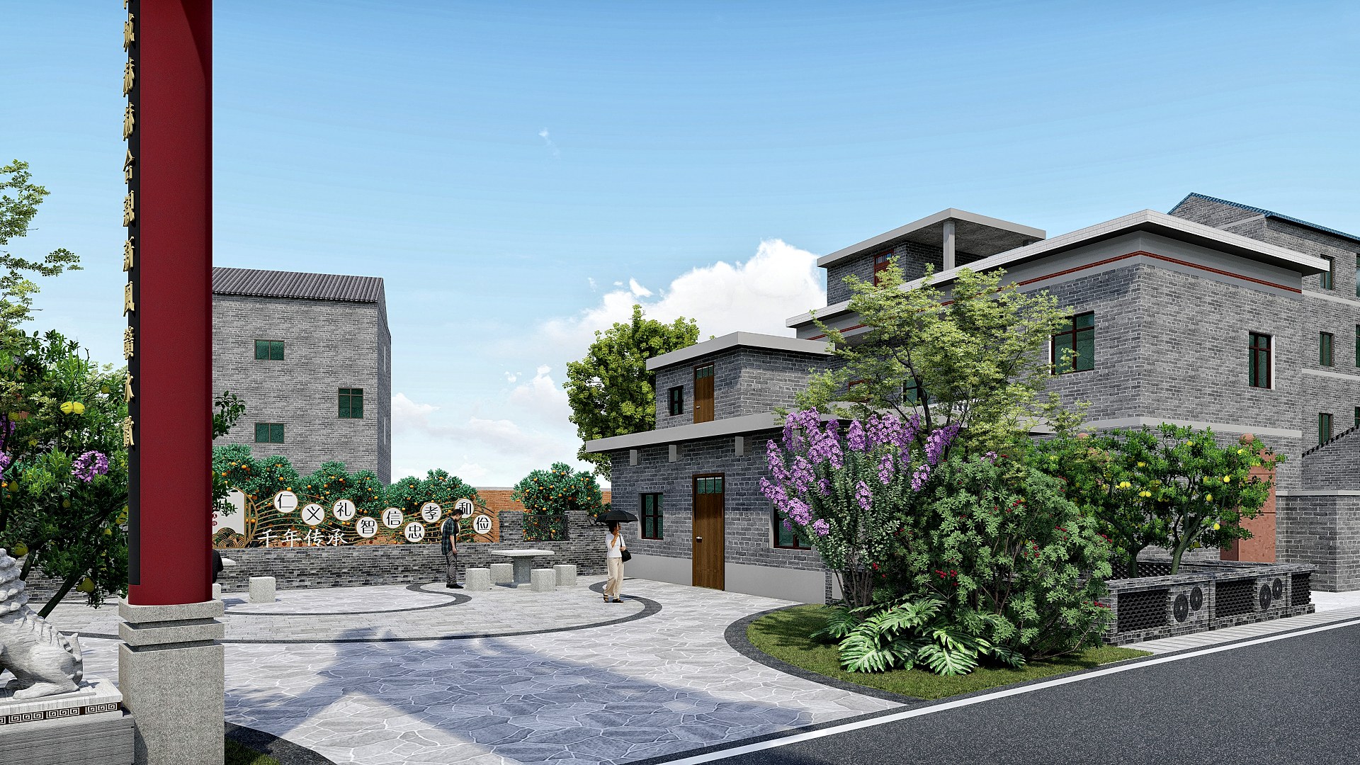 图片[3]-新中式广场景观_乡村广场景观_乡村节点广场_乡村休闲空间_乡村改造SU模型 - 由甫网-由甫网