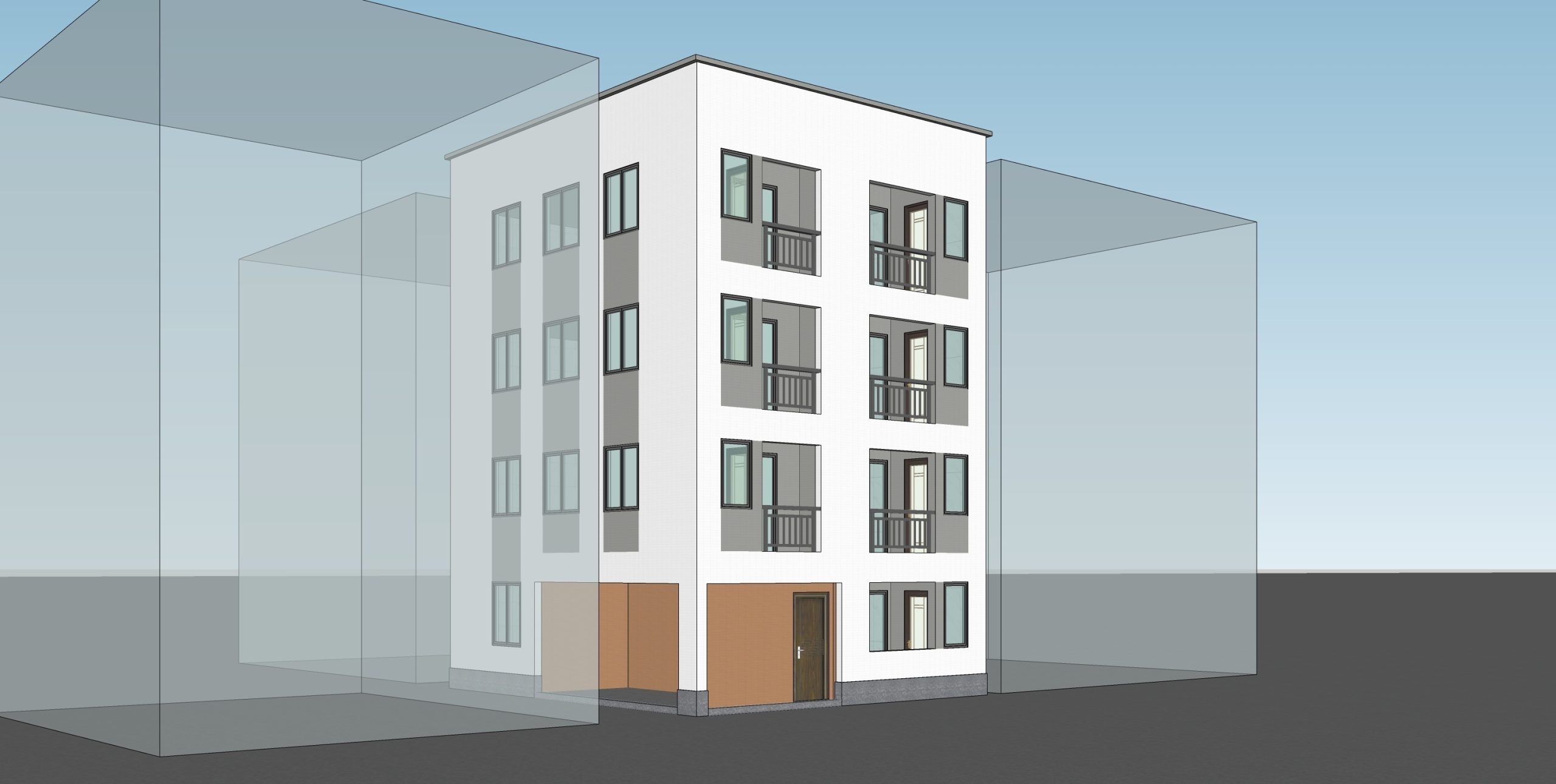 现代简约乡村民房_自建房_现代住宅_农村住宅_多层住宅_独栋建筑-由甫网