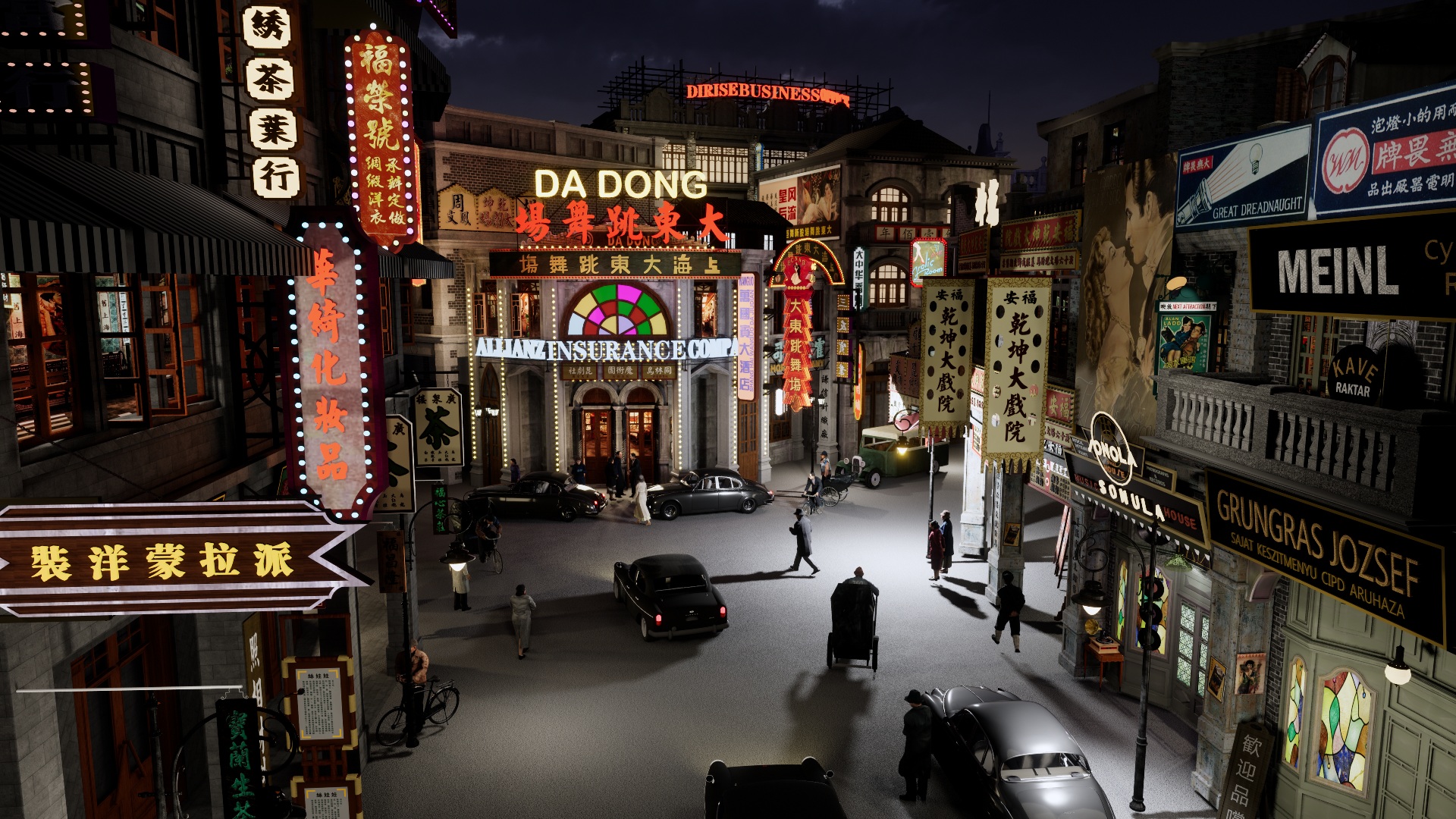 图片[1]-复古商业街_民国街道_民国_街道场景SU模型 - 由甫网-由甫网