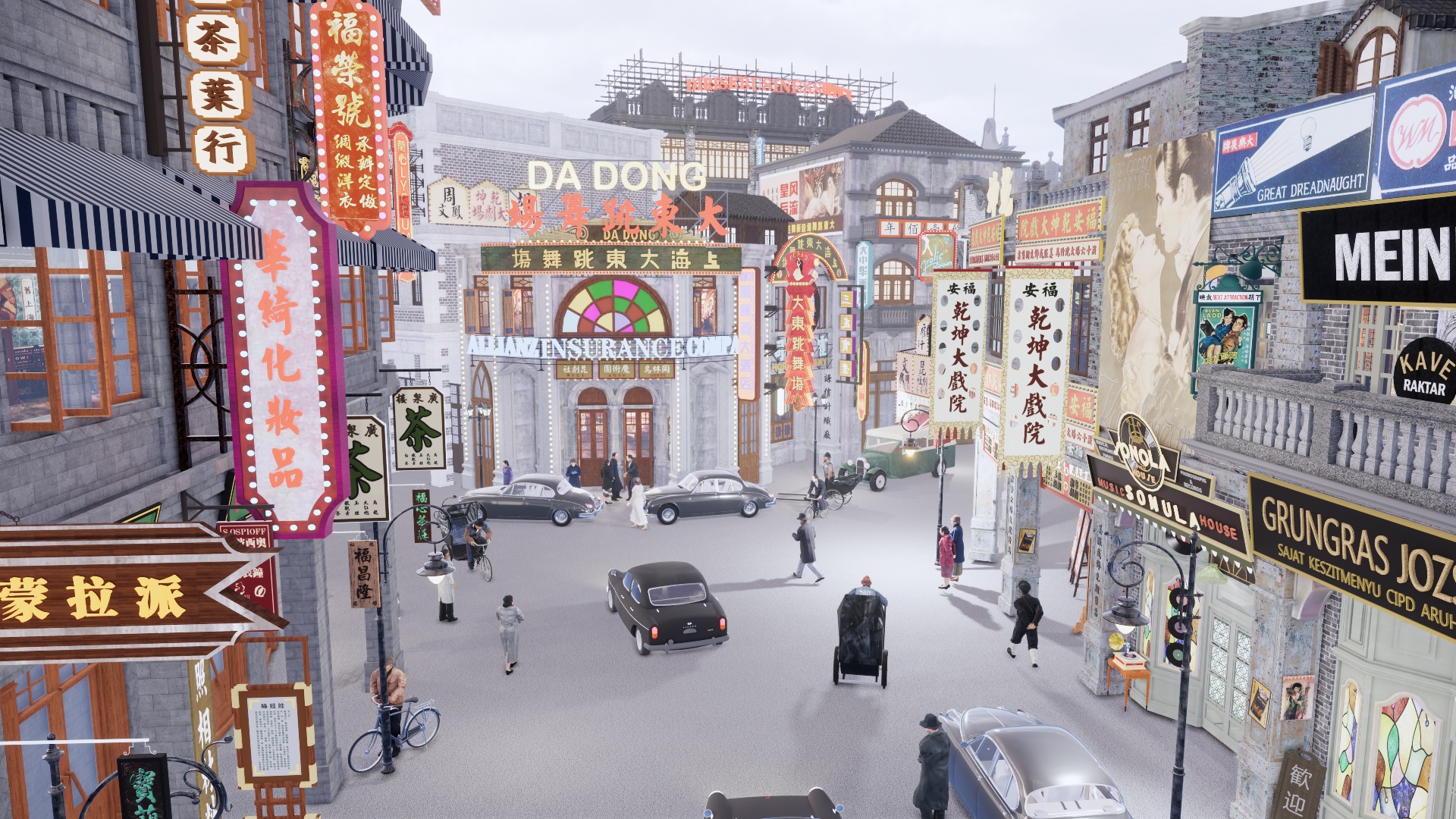 复古商业街_民国街道_民国_街道场景SU模型-由甫网