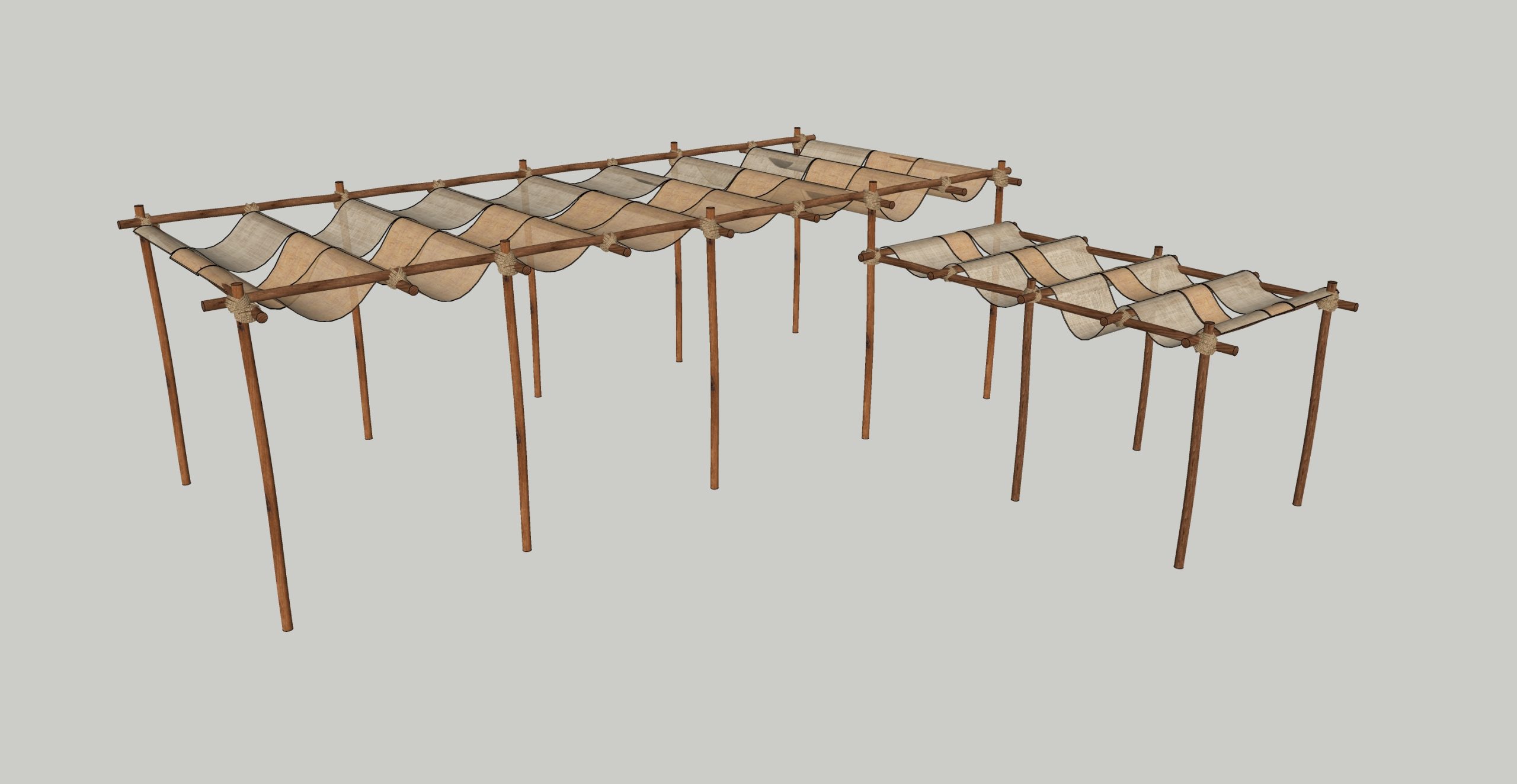 现代艺术装置_户外生态雨棚SU模型-由甫网